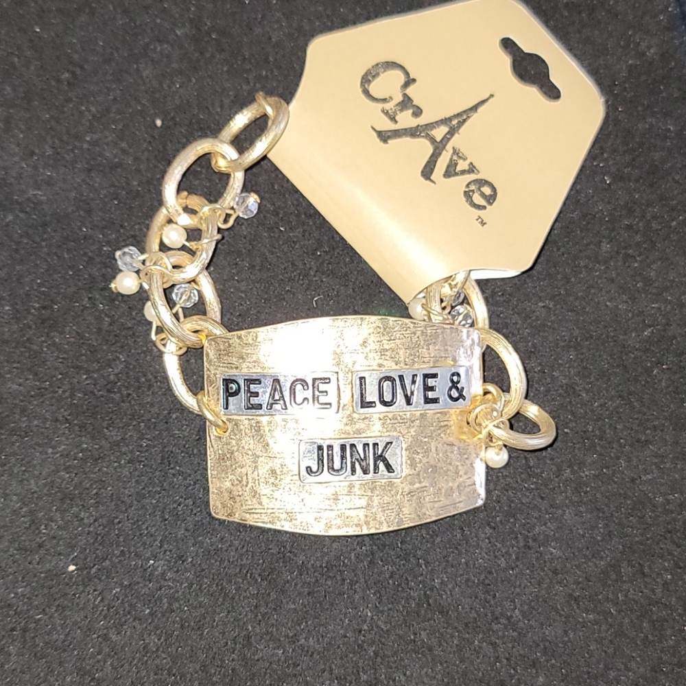 Crave. " PEACE LOVE & JUNK" bracelet